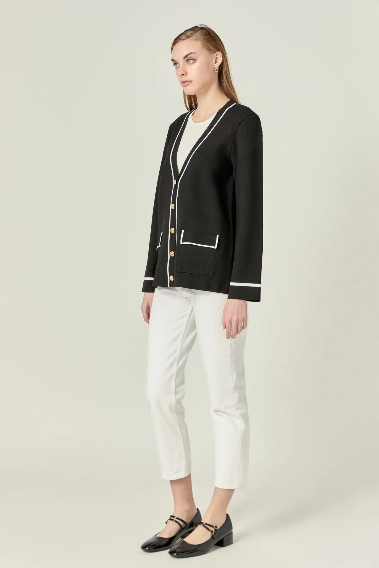 Knit Contrast Cardigan
