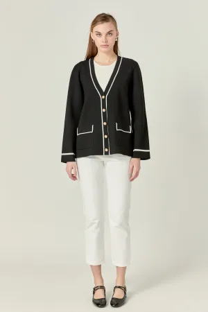 Knit Contrast Cardigan
