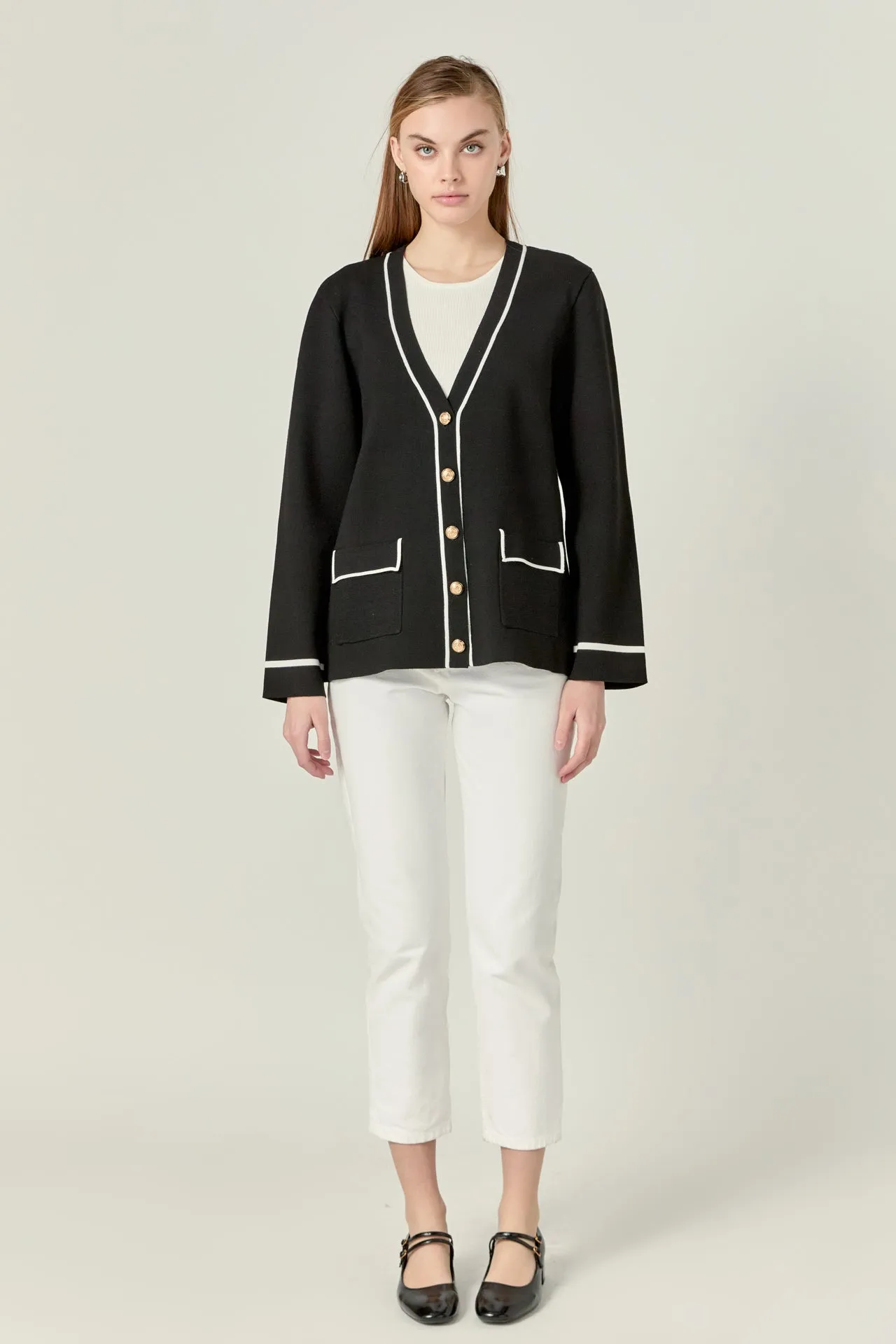 Knit Contrast Cardigan