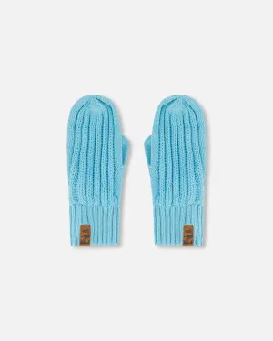 Knit Mittens Light Blue