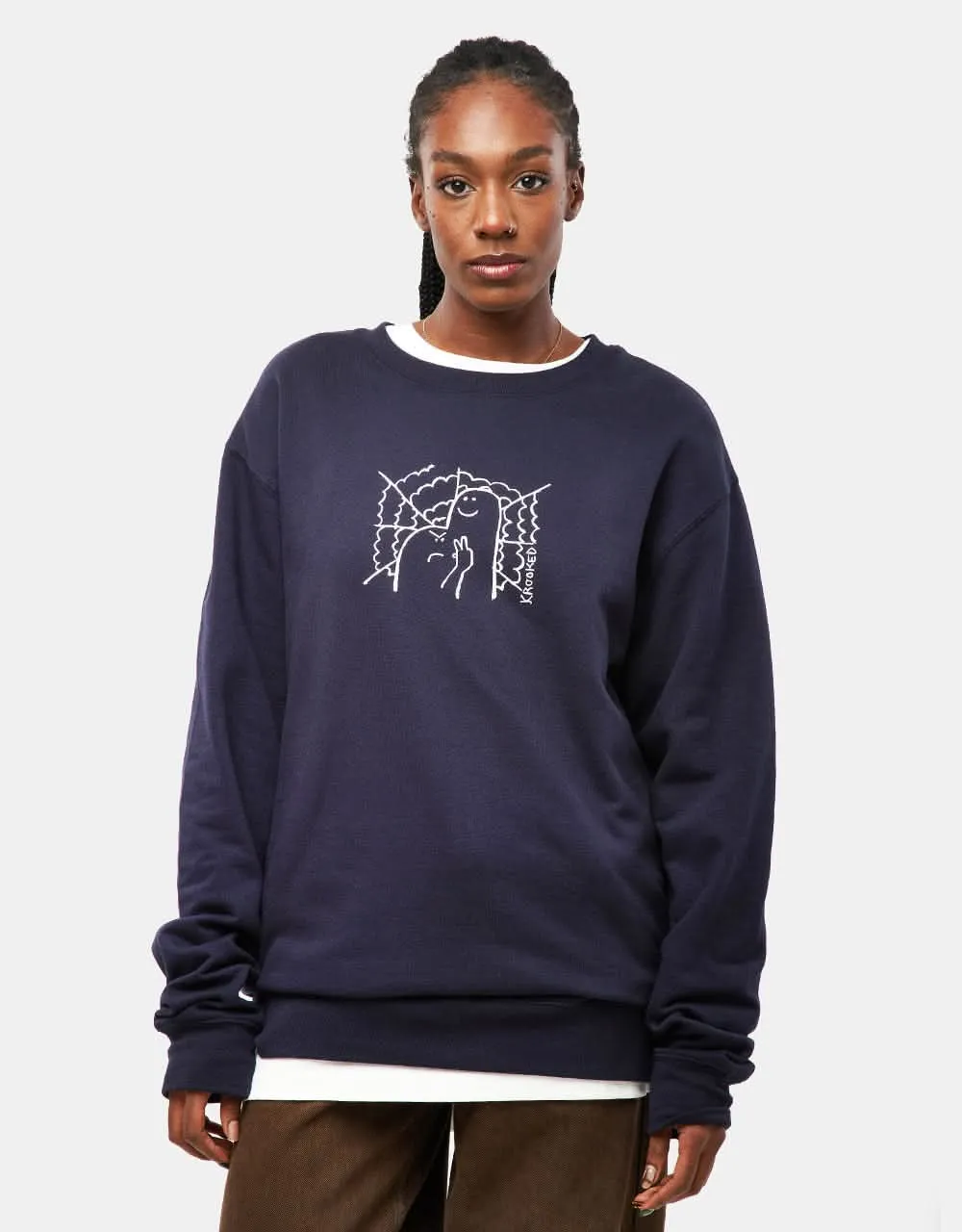 Krooked Greetings Sweatshirt - Classic Navy