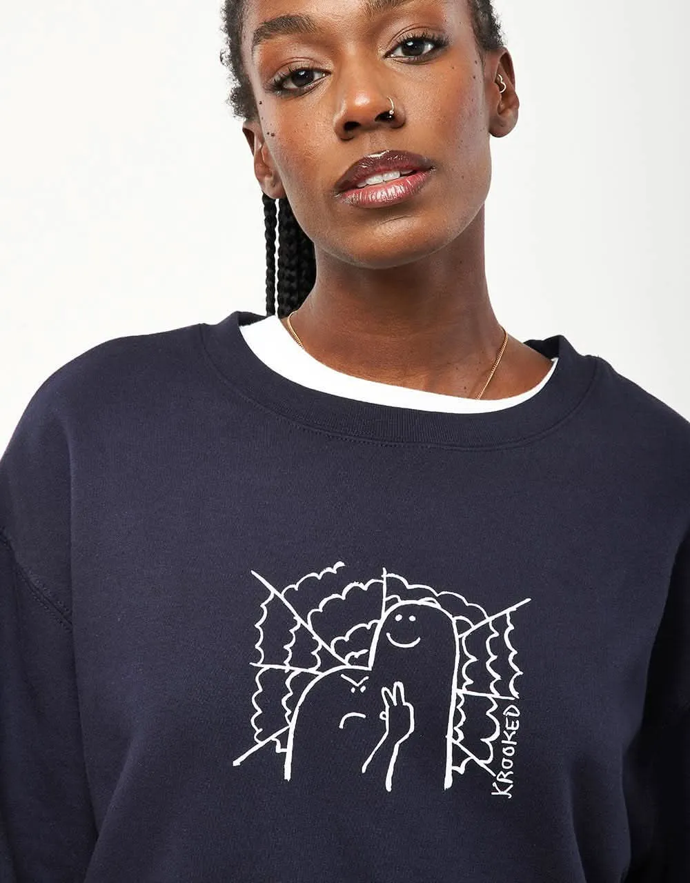 Krooked Greetings Sweatshirt - Classic Navy