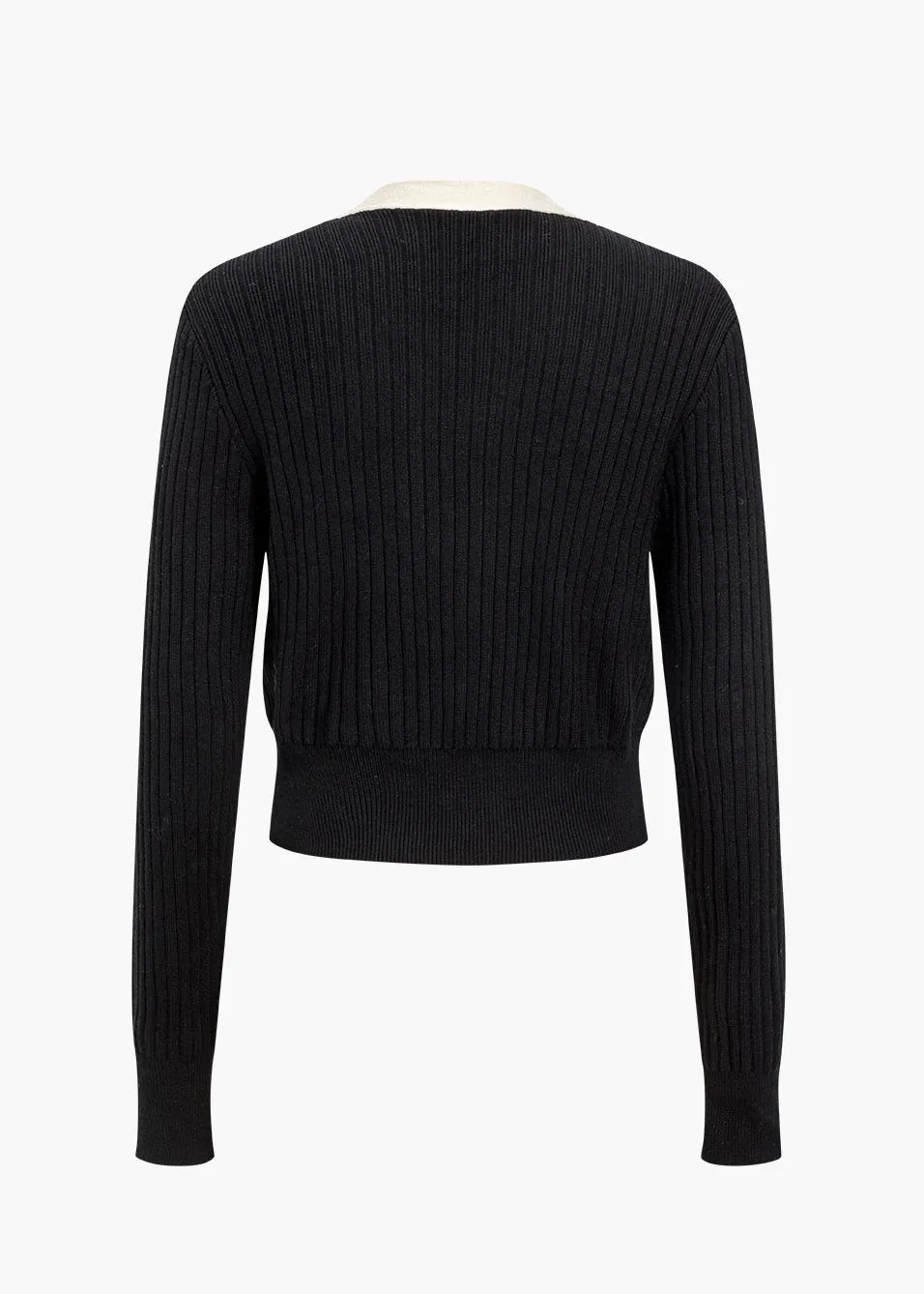 Long-Sleeved Colorblock Cardigan