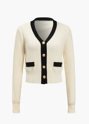 Long-Sleeved Colorblock Cardigan