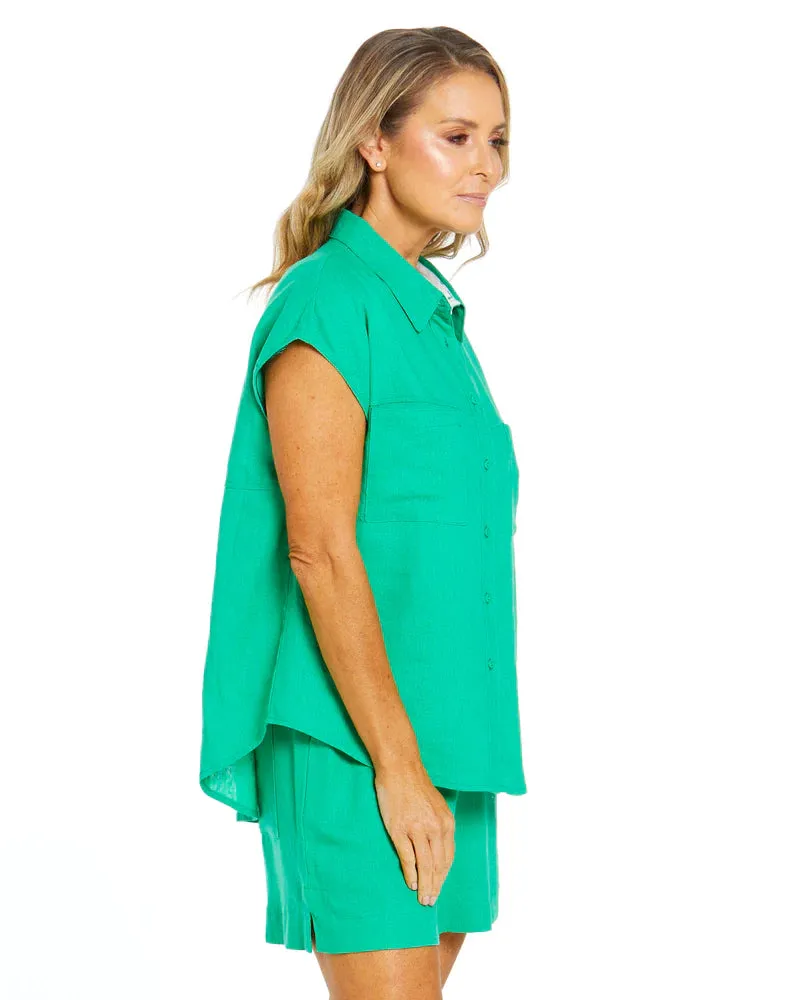 LUCILLE SHORT SLEEVE LINEN SHIRT