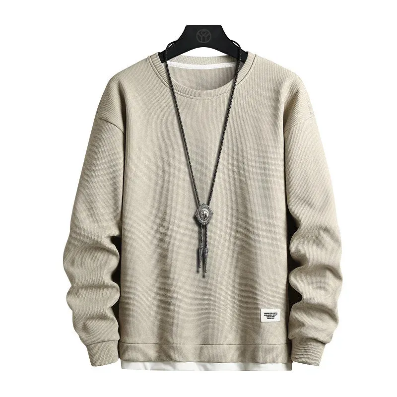 Men's Solid Color O Neck long Sleeve Casual Hoodie