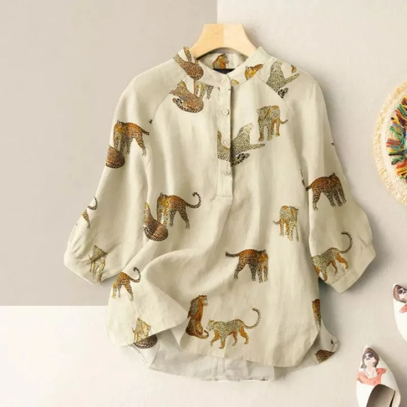 Meridian Collar Leopard Print Shirt