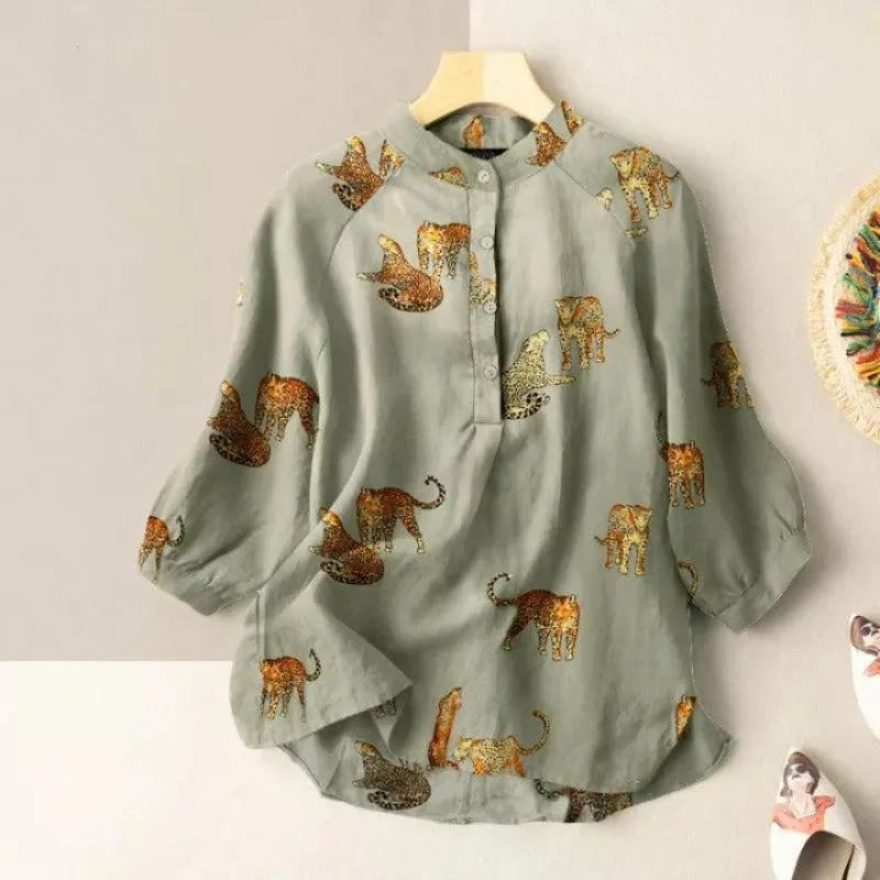 Meridian Collar Leopard Print Shirt