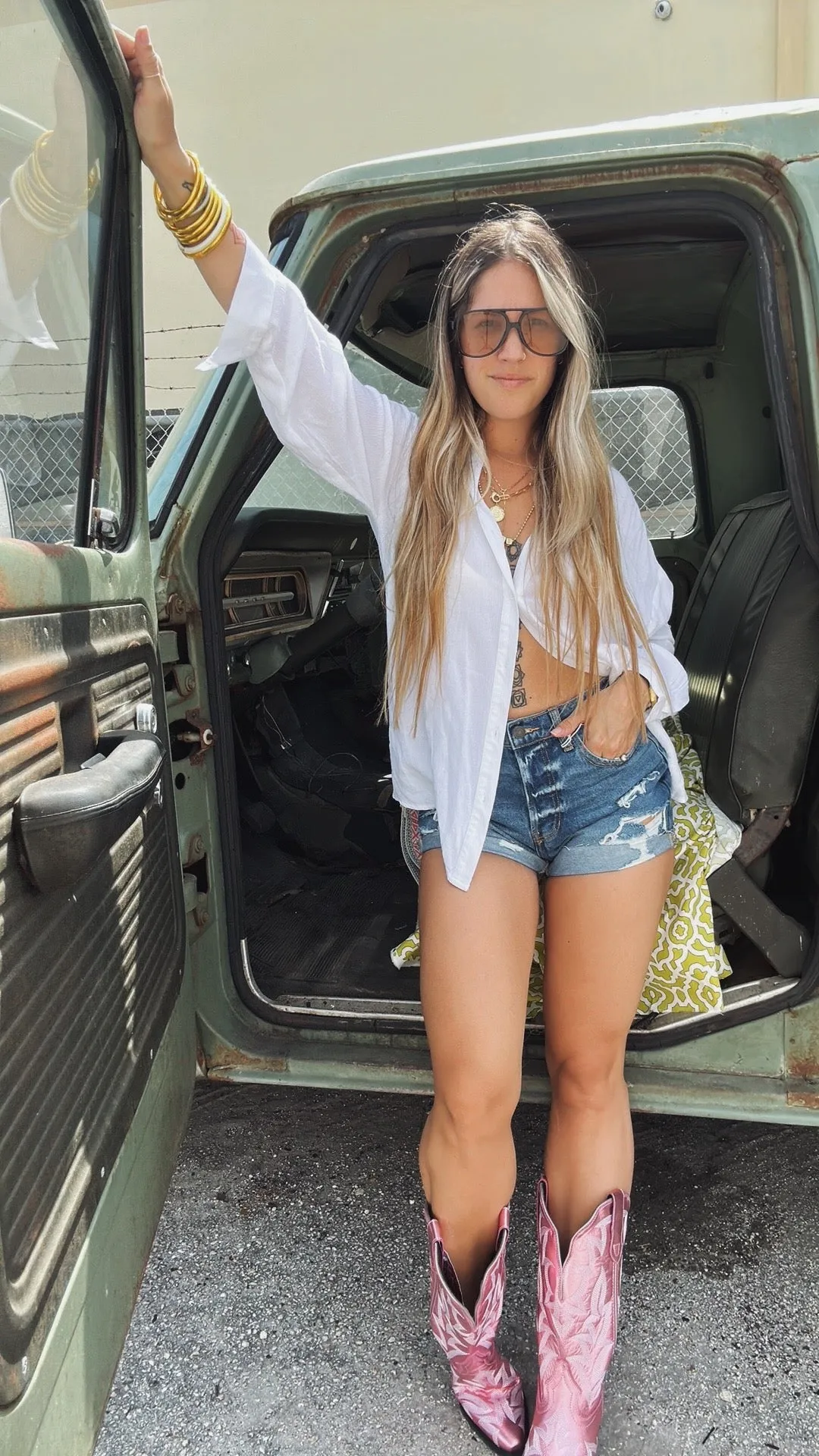 Mom's The Word Distressed Denim Shorts