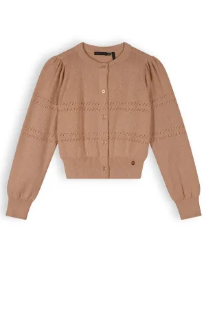 NoNo Alia Girls Button Up Lurex Knitted Cardigan