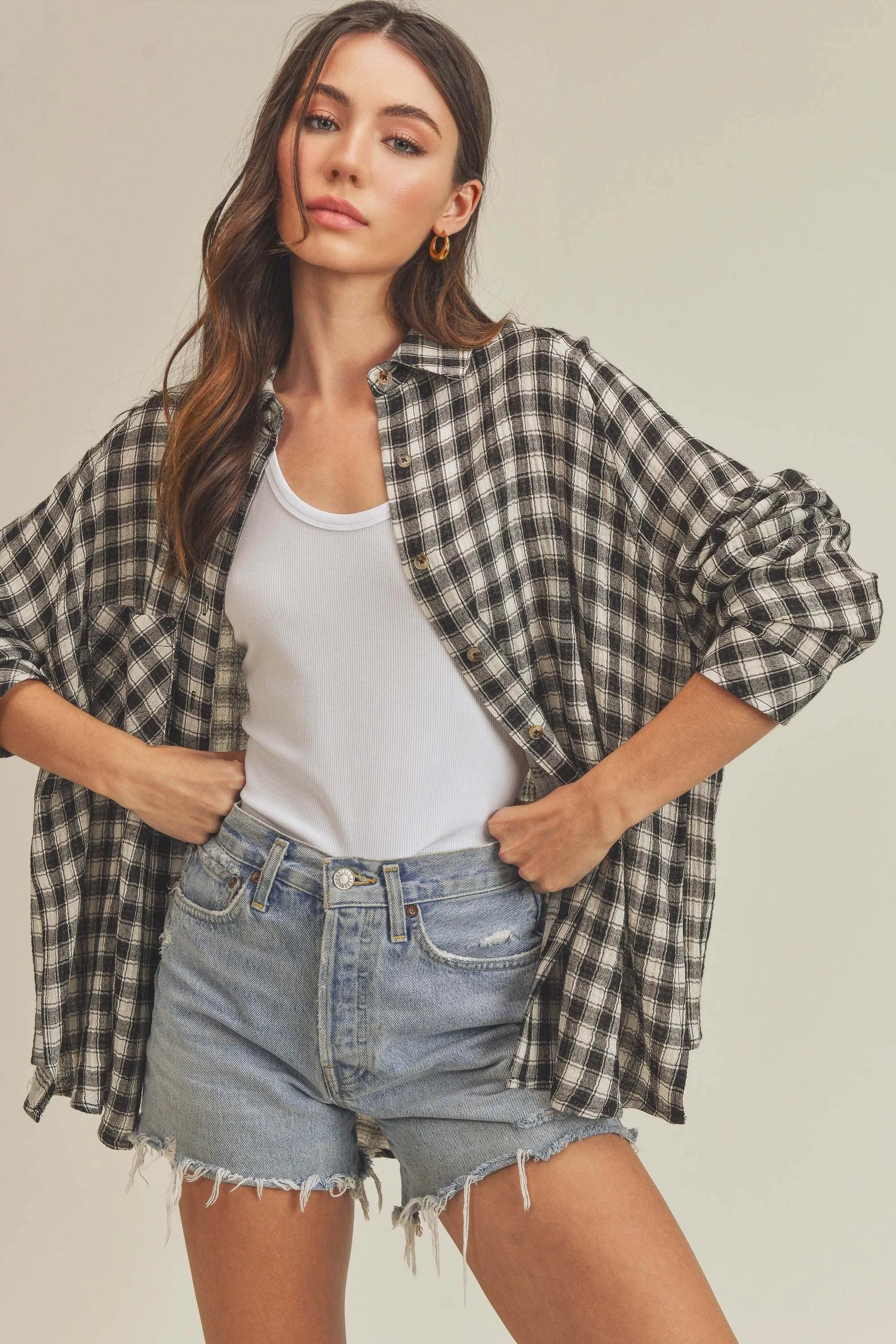 Oversized Gingham Shirt