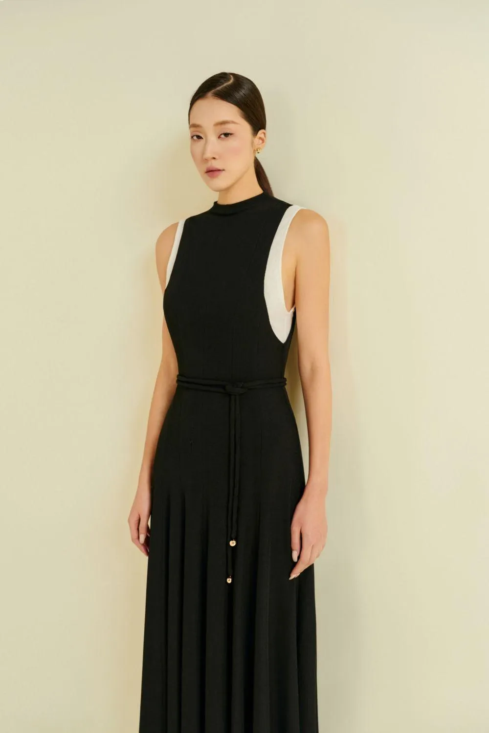 Pansy A-line Sleeveless Wool Ankle Length Dress
