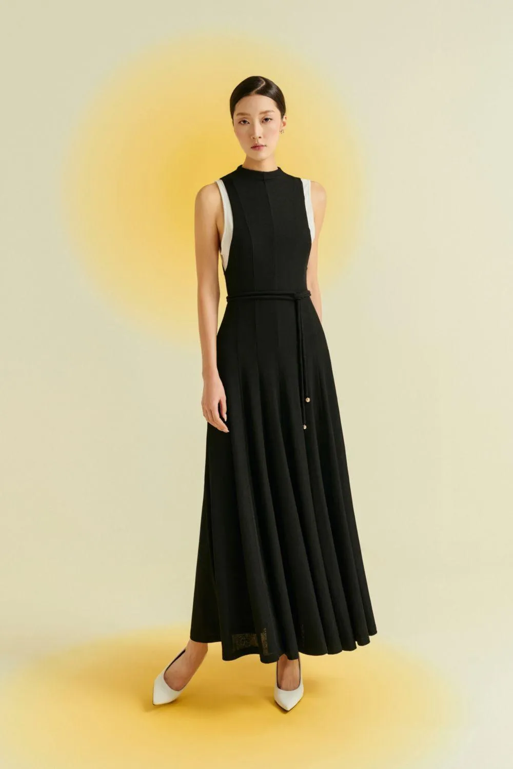 Pansy A-line Sleeveless Wool Ankle Length Dress