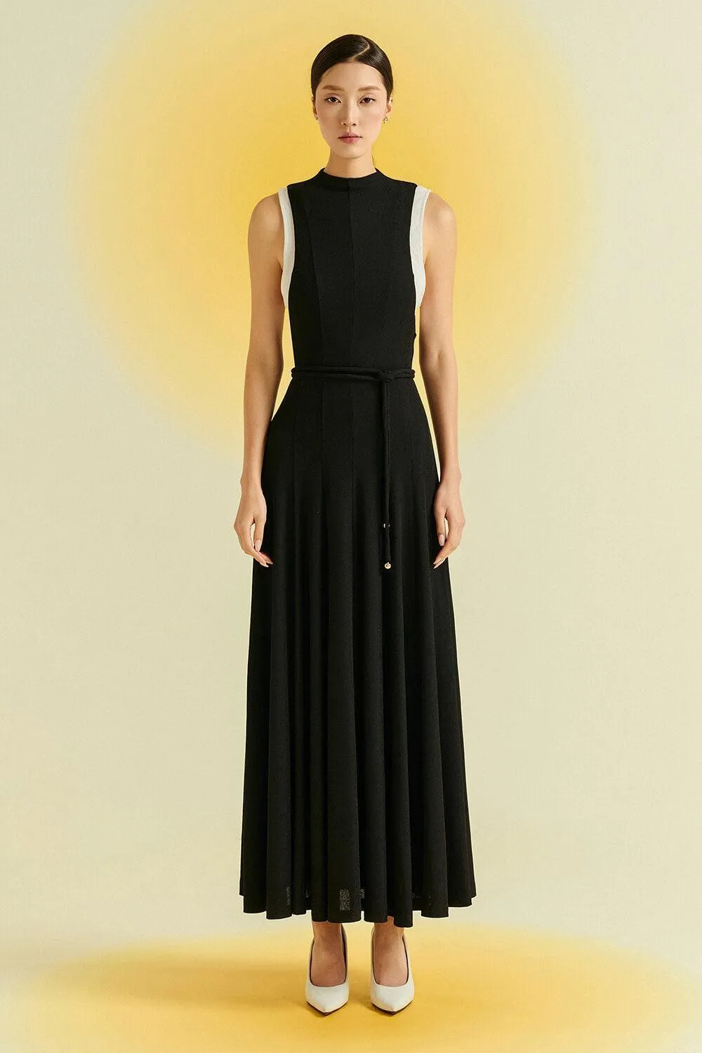 Pansy A-line Sleeveless Wool Ankle Length Dress