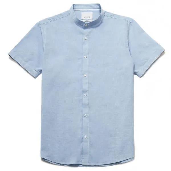 Pironi Textured Grandad Collar Shirt