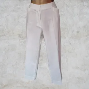 Pomodoro White  Cotton Cropped Stretch Trousers UK 18  US 14 EU 46 IT 50