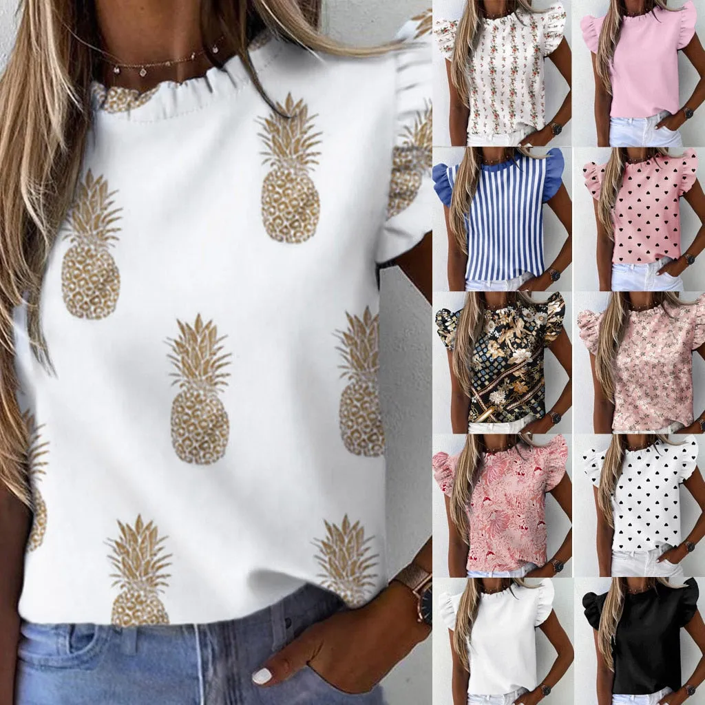 "Devika" Ruffle Sleeveless Blouse