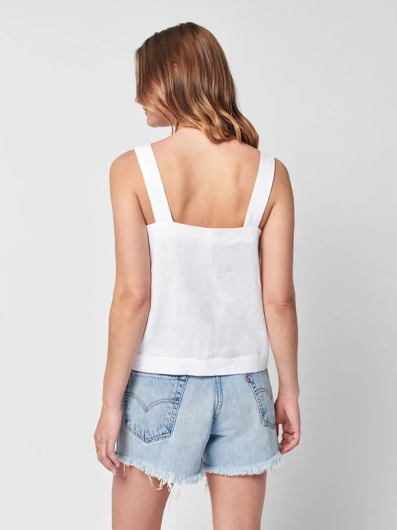 Sands Linen Tank in White