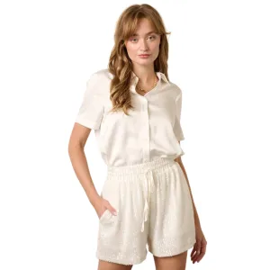 Satin Short Sleeve Shirt
