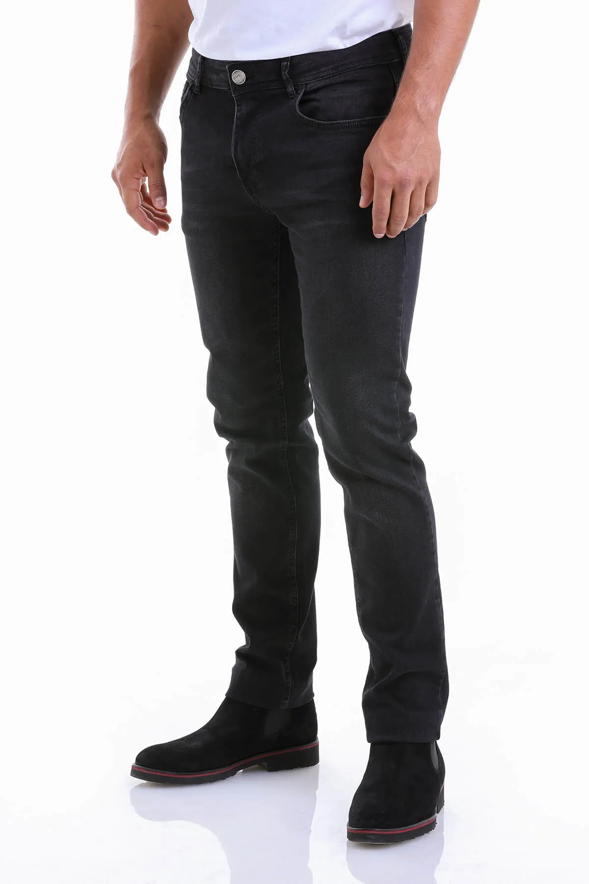 Slim Fit 5 Pocket Black Cotton Denim Jeans