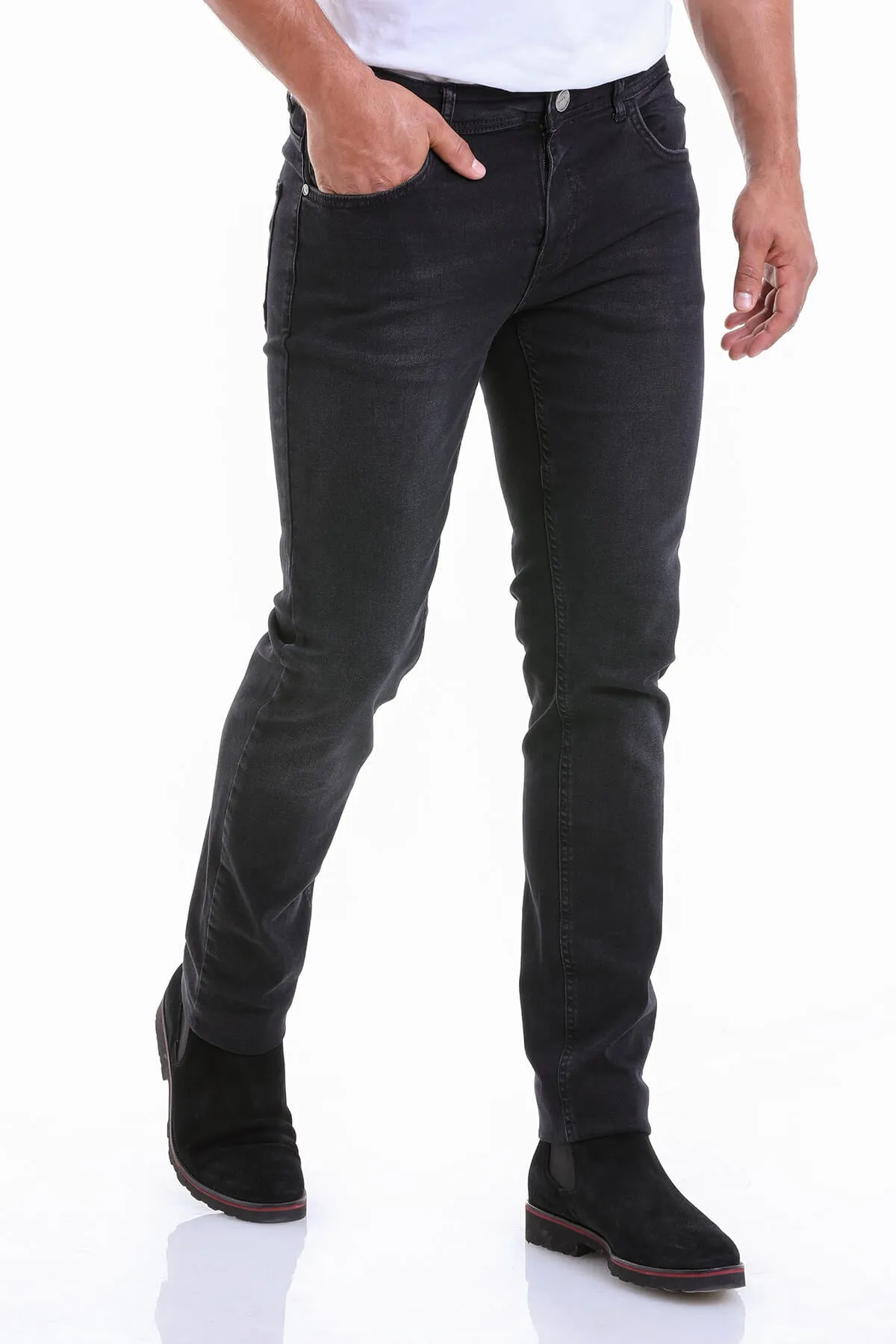 Slim Fit 5 Pocket Black Cotton Denim Jeans
