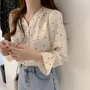 Solid Round Single-Breast Lady Top Blouse