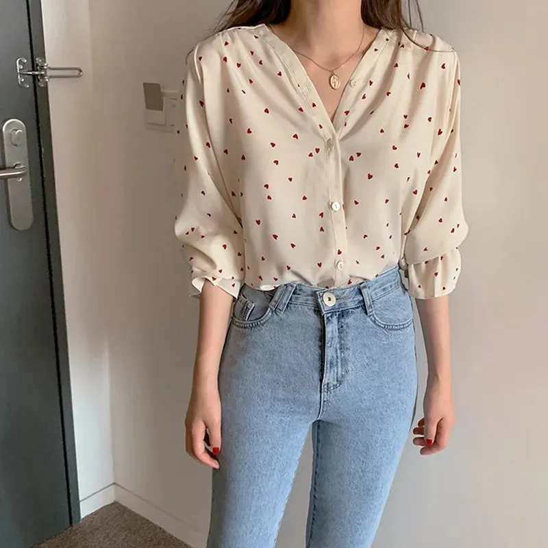 Solid Round Single-Breast Lady Top Blouse