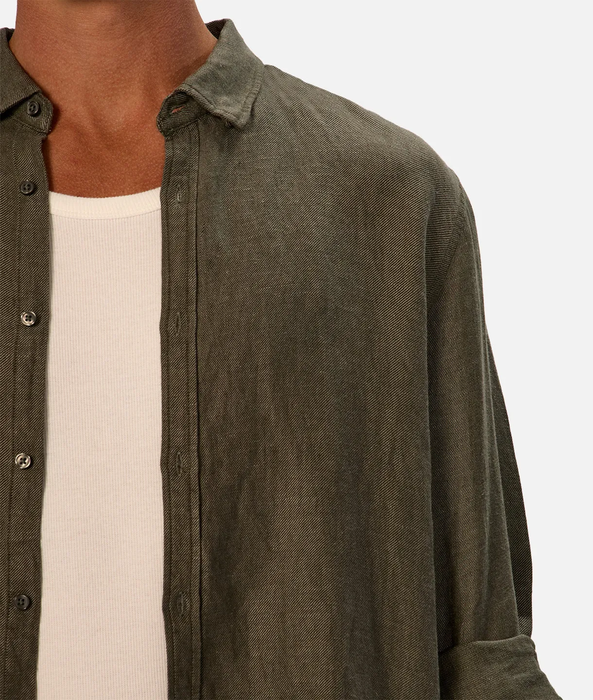 The Trinidad Linen Blend L/s Shirt - Shamrock