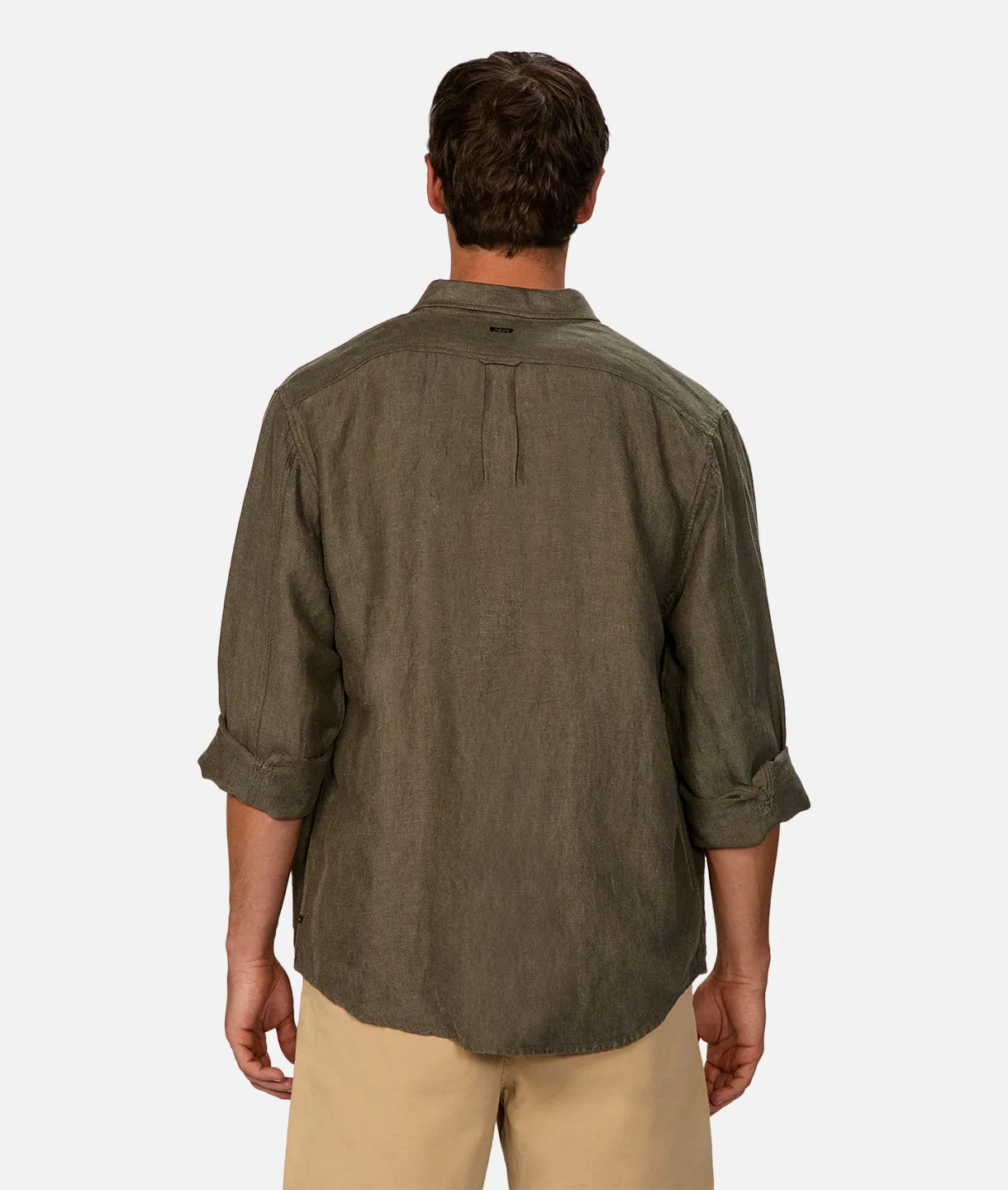 The Trinidad Linen Blend L/s Shirt - Shamrock