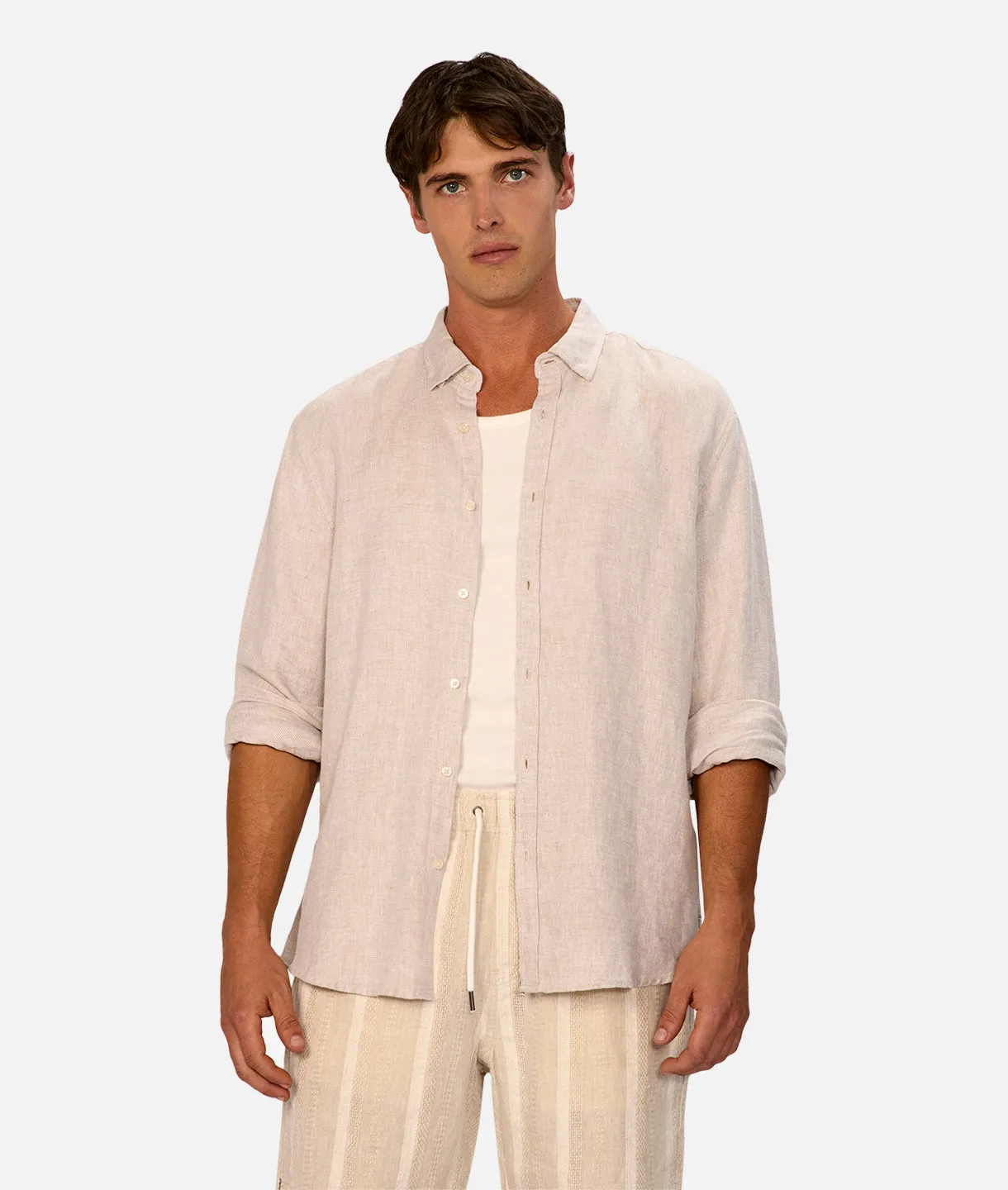 The Trinidad Linen Blend L/s Shirt - YD Grain