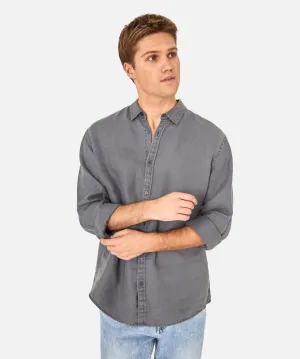 The Trinidad Linen L/s Shirt - Anthracite