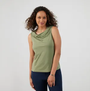 Threshold Cowl Neck Top Petite Fit - Sage Green