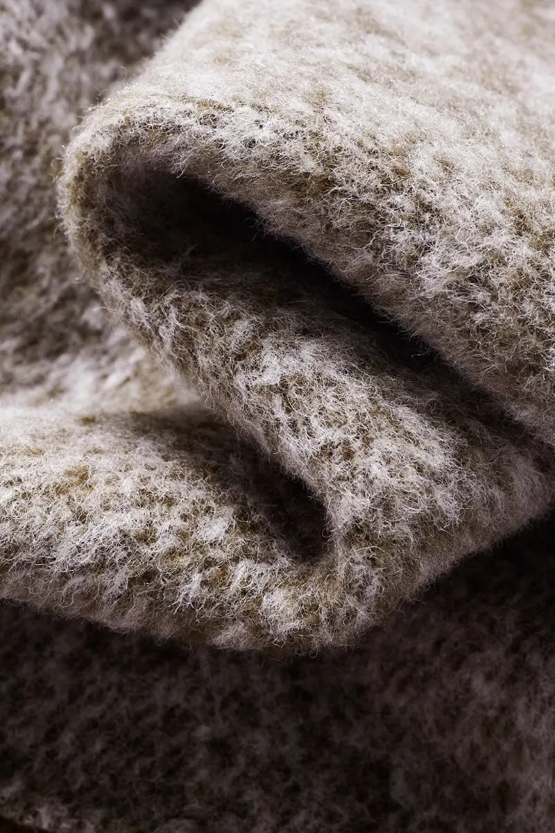 Vintage Boucle Wool Blend Button-Up Bomber Jacket