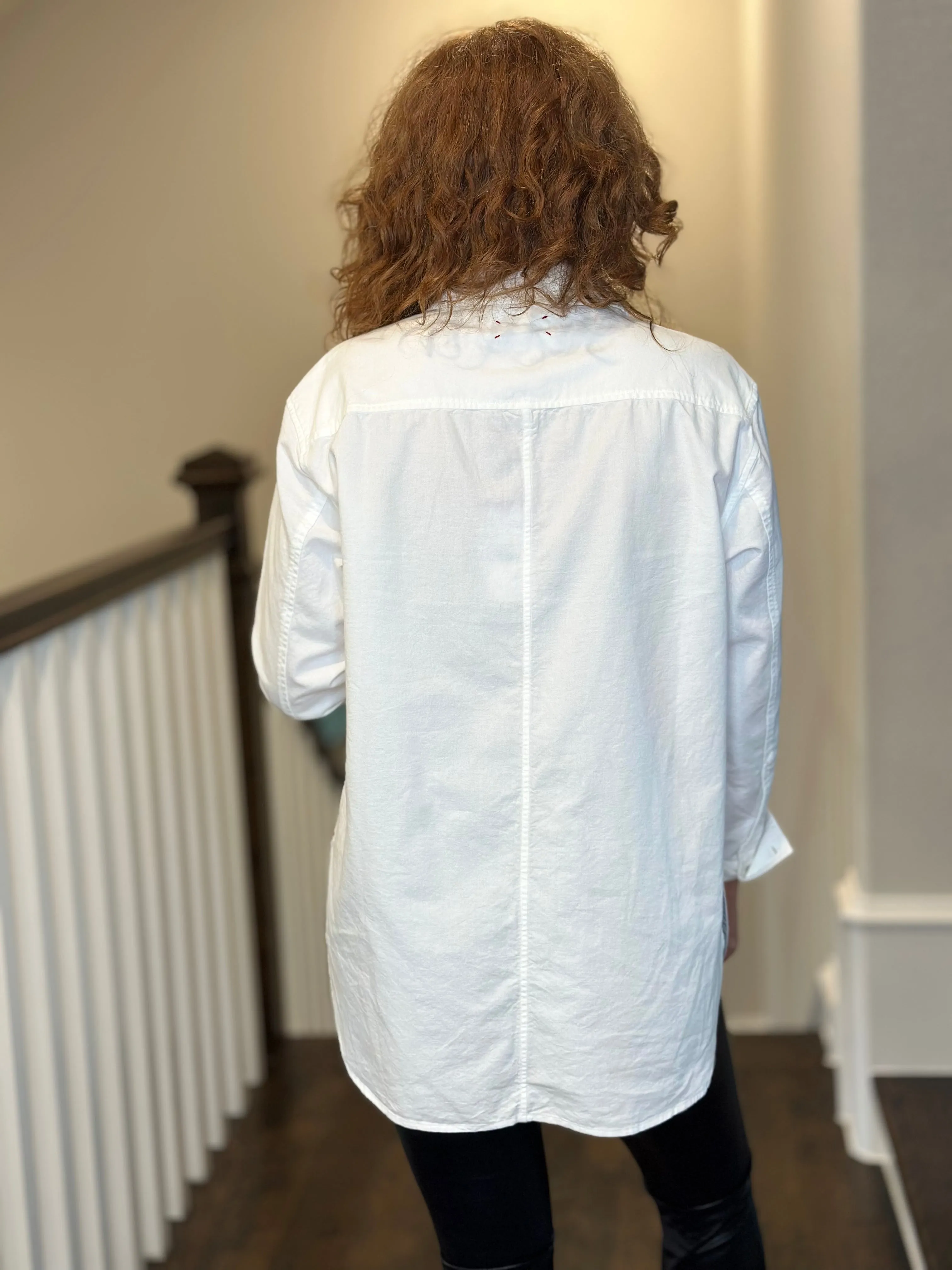 Voyageur - Bronte Relaxed Button Up Top in Oxford White