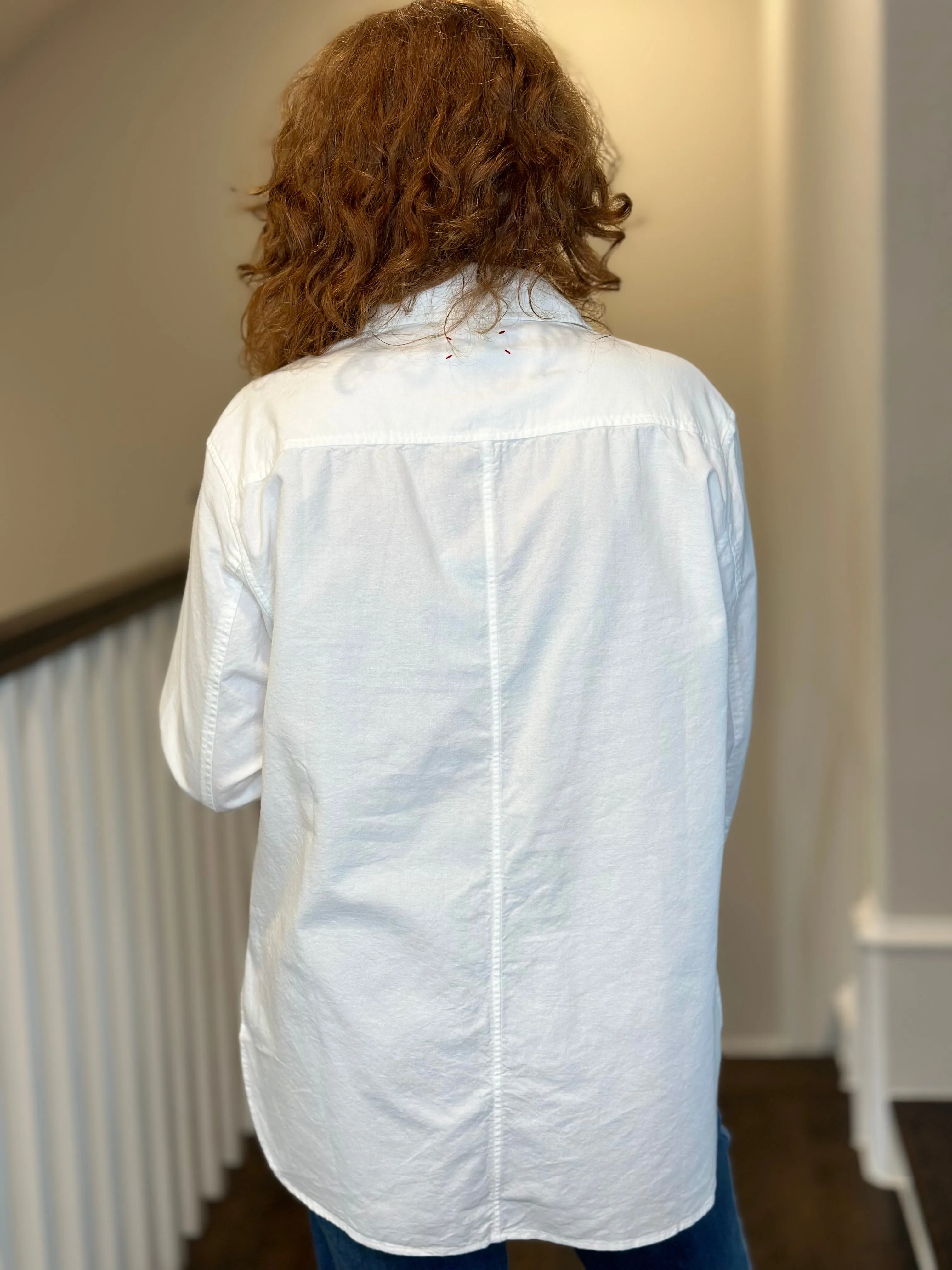 Voyageur - Bronte Relaxed Button Up Top in Oxford White