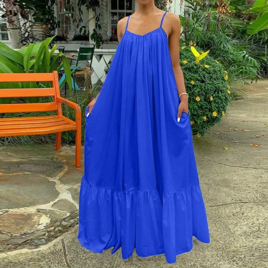 Whispering Summer Yellow Sleeveless Maxi Dress