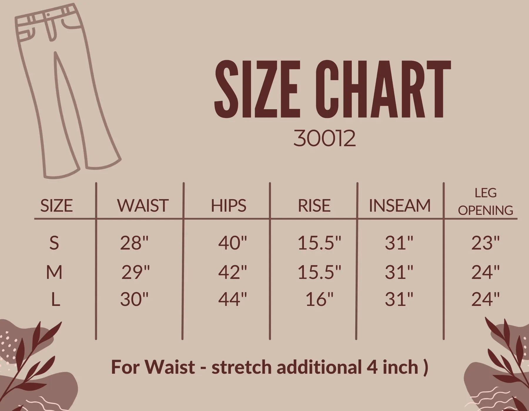 Wide Leg Jeans Drawstring High Waisted Loose Denim Pants (30012)