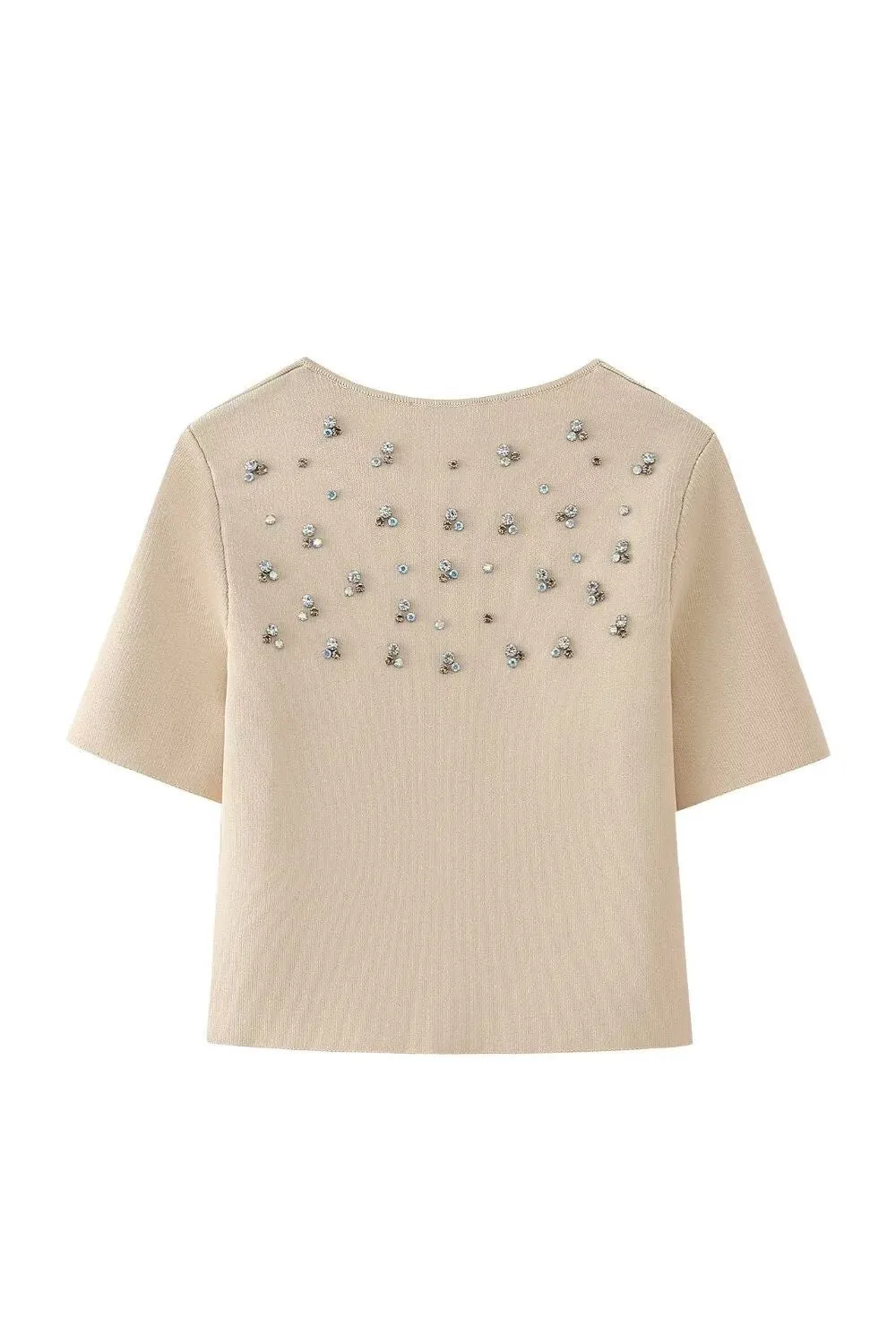 'Yaroslava' Diamante Knit Cardigan & Strapless Top Set