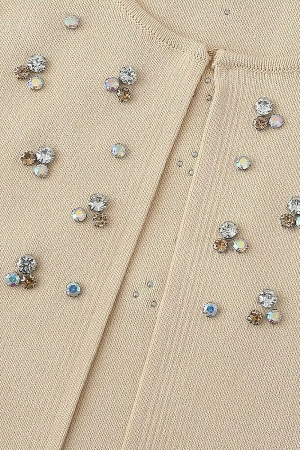 'Yaroslava' Diamante Knit Cardigan & Strapless Top Set