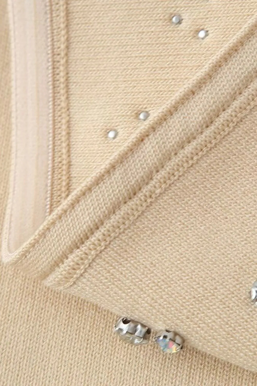 'Yaroslava' Diamante Knit Cardigan & Strapless Top Set