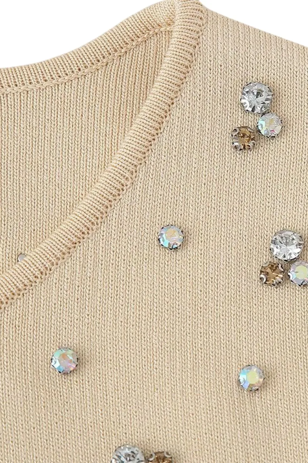 'Yaroslava' Diamante Knit Cardigan & Strapless Top Set