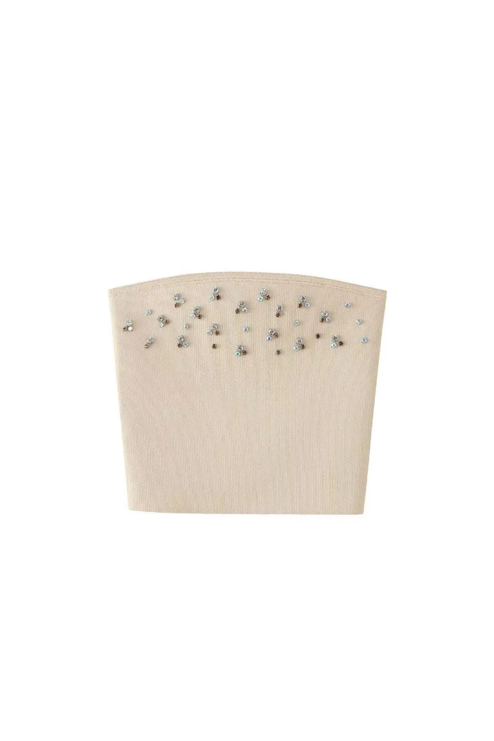 'Yaroslava' Diamante Knit Cardigan & Strapless Top Set
